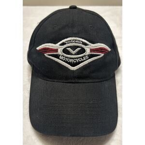 Kawasaki Cap Hat Black Vulcan Motorcycles Embroidered One Size Strapback